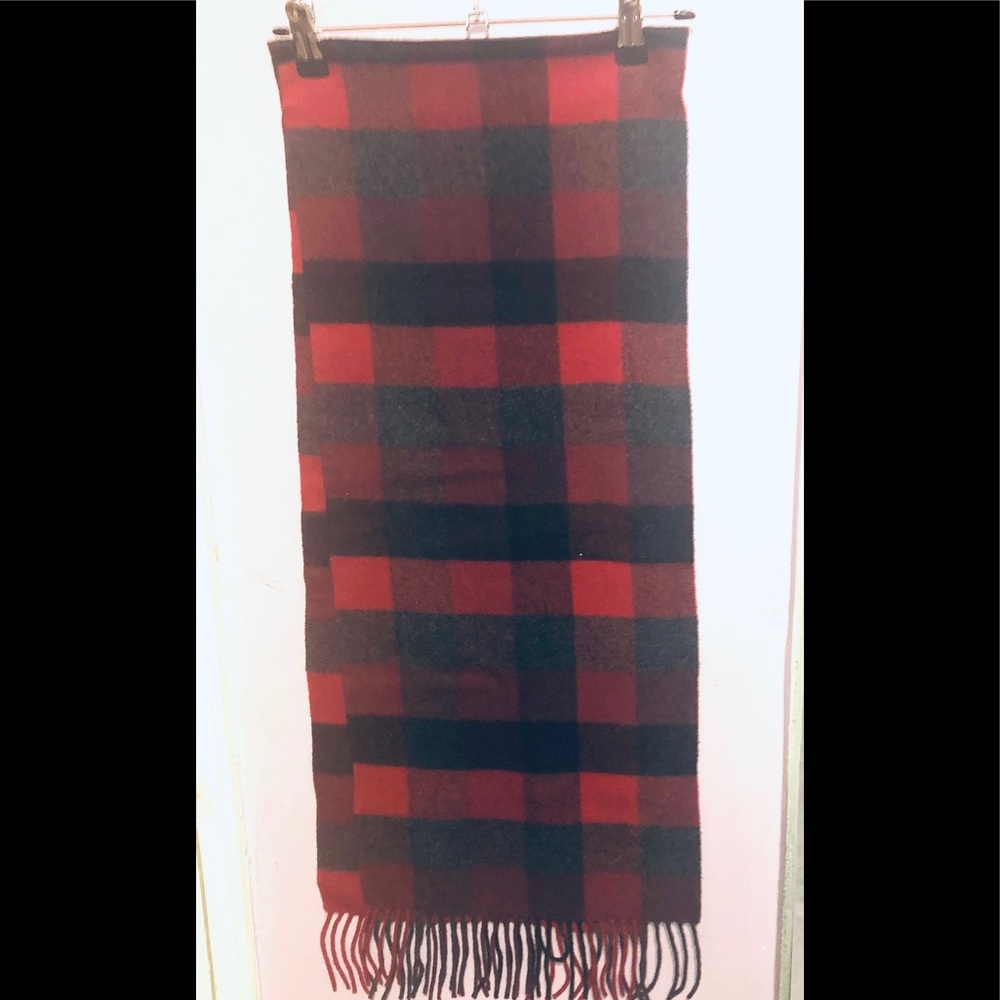 Club room plaid cashmere scarf